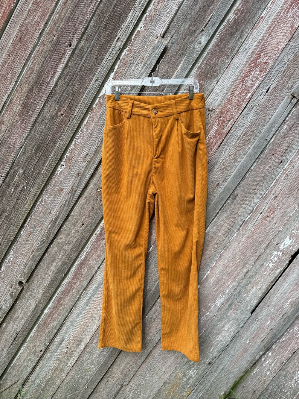 100% Cotton Mustard Corduroy Straight Leg Pants
